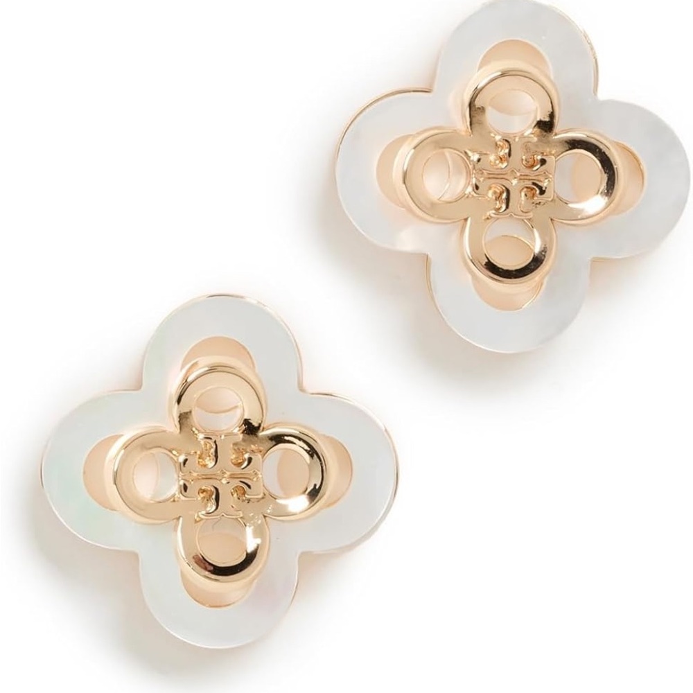 TORY BURCH
Mother-Of-Pearl Kira Clover Stacked Studs - New + dust bag! - Picture 2 of 7